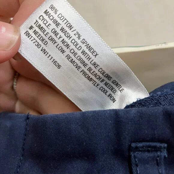 NWT A New Day Women Navy High-Rise Fly Button Zipper Straight Ankle Chino Pants - Picture 9 of 12